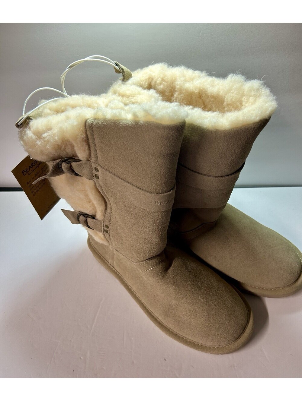 NWT boots women size W 10 Bear Paw Eloise Suede Faux Fur NWT